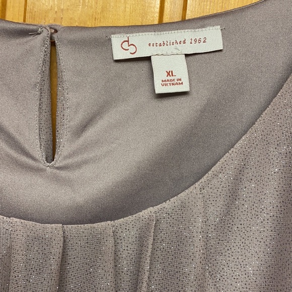 CB Established 1962 Beige-Black Party Sparkly Glitter Blouse Top Kimono Sleeves - Picture 3 of 13